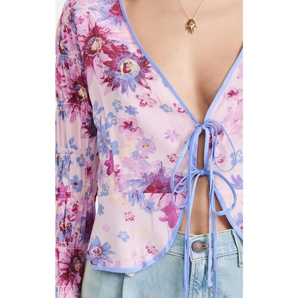 Free People Venice Printed Floral Top - Picture 2 of 5